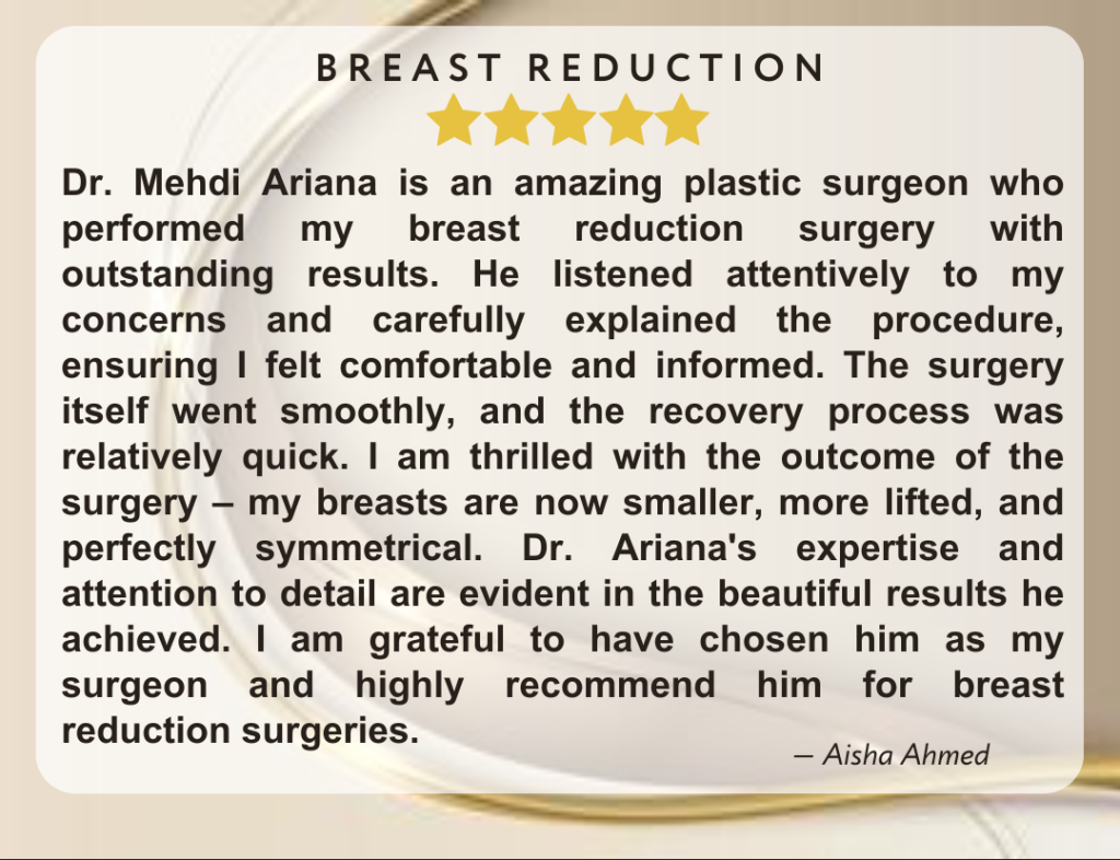 Aisha Ahmed breast reduction